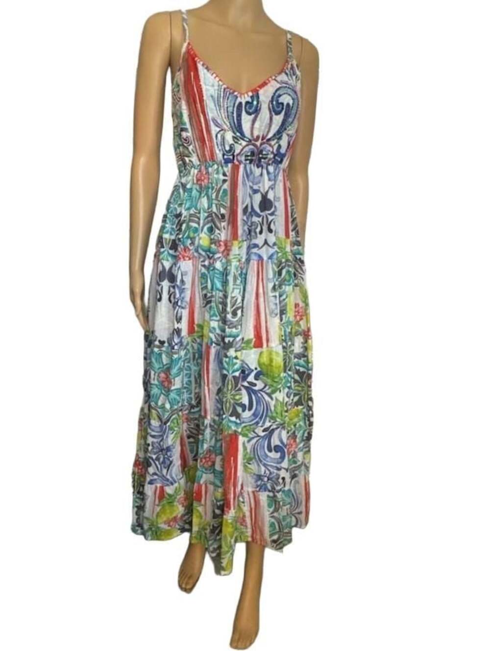 Isla B. by SIGRIS Multi-Color Floral Tiered Maxi Dress